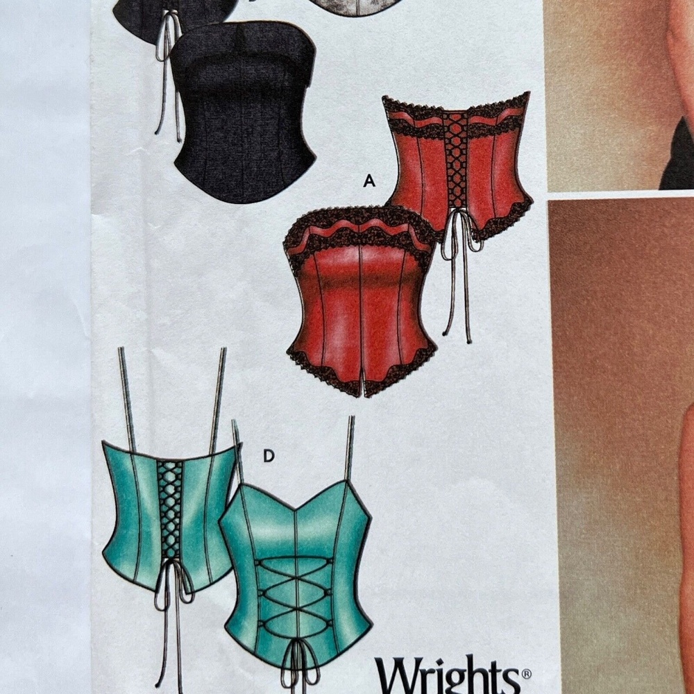 Simplicity Sewing Pattern Bustier Lace up Back Sizes 4 6 8 10 Uncut DD 7009